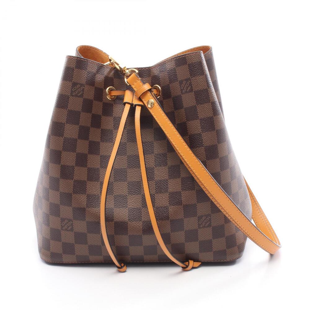 Louis Vuitton NeoNoe Canvas Leather Damier Shoulder Bag Orange Brown
